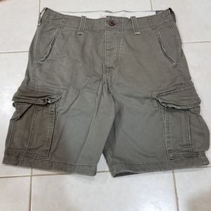Hollister Cargo Shorts Button Fly Gray Men's 34 W